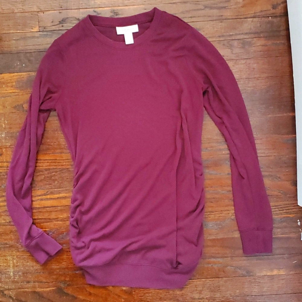 Motherhood Maternity maroon sweater side ruching